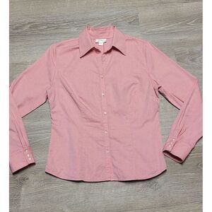 Ann Taylor LOFT Pink Long Sleeve Button Front‎ Women’s Size 12